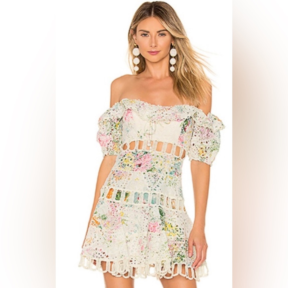 ZIMMERMANN Heathers Off shoulder Floral Mini Dress size 1